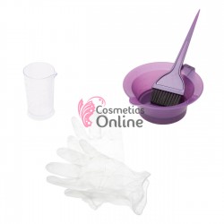 Set pentru vopsit parul cu bol Mov, set 4 piese, contine si manusi din vinil, art. MJ 1180217